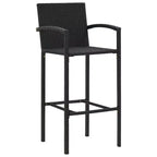 vidaXL Garden Bar Set Black PE rattan One Size Ergonomic Bar Table Set
