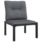 vidaXL Patio Lounge Set Outdoor Patio Furniture Black and Gray Poly Rattan