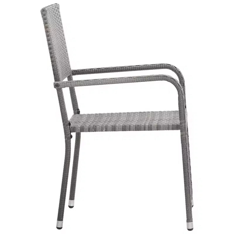 vidaXL Garden Dining Set Grey and Black Poly Rattan, Steel, Tempered Glass - 63 Table Length 4 Items
