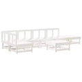 vidaXL Patio Lounge Set - 7 Piece White Solid Pine Wood Outdoor Furniture - Modular Design - Perfect for Gardens, Patios, and Terraces