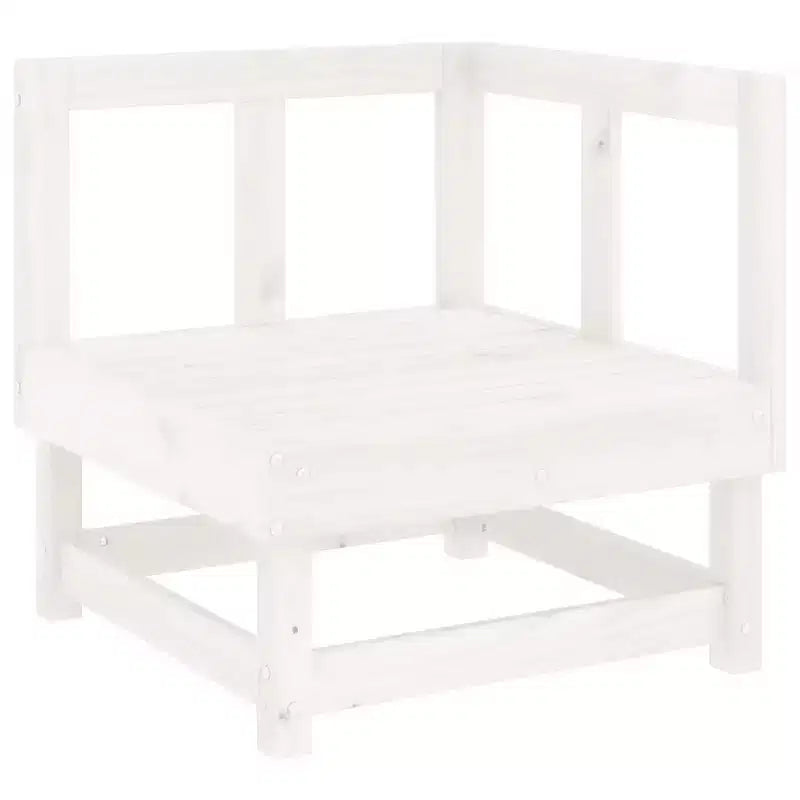 vidaXL Patio Lounge Set - 7 Piece White Solid Pine Wood Outdoor Furniture - Modular Design - Perfect for Gardens, Patios, and Terraces