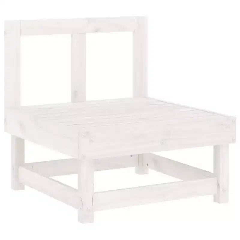 vidaXL Patio Lounge Set - 7 Piece White Solid Pine Wood Outdoor Furniture - Modular Design - Perfect for Gardens, Patios, and Terraces