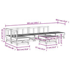 vidaXL Patio Lounge Set - 7 Piece White Solid Pine Wood Outdoor Furniture - Modular Design - Perfect for Gardens, Patios, and Terraces