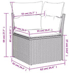 vidaXL Garden Sofa Set Grey PE rattan Large Modular Garden Sofa Set