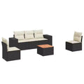 vidaXL Garden Sofa Set Black PE rattan 6-piece set Modular