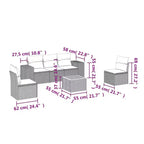vidaXL Garden Sofa Set Black PE rattan 6-piece set Modular