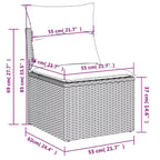 vidaXL Garden Sofa Set Black Poly Rattan 8-Piece Set Modular