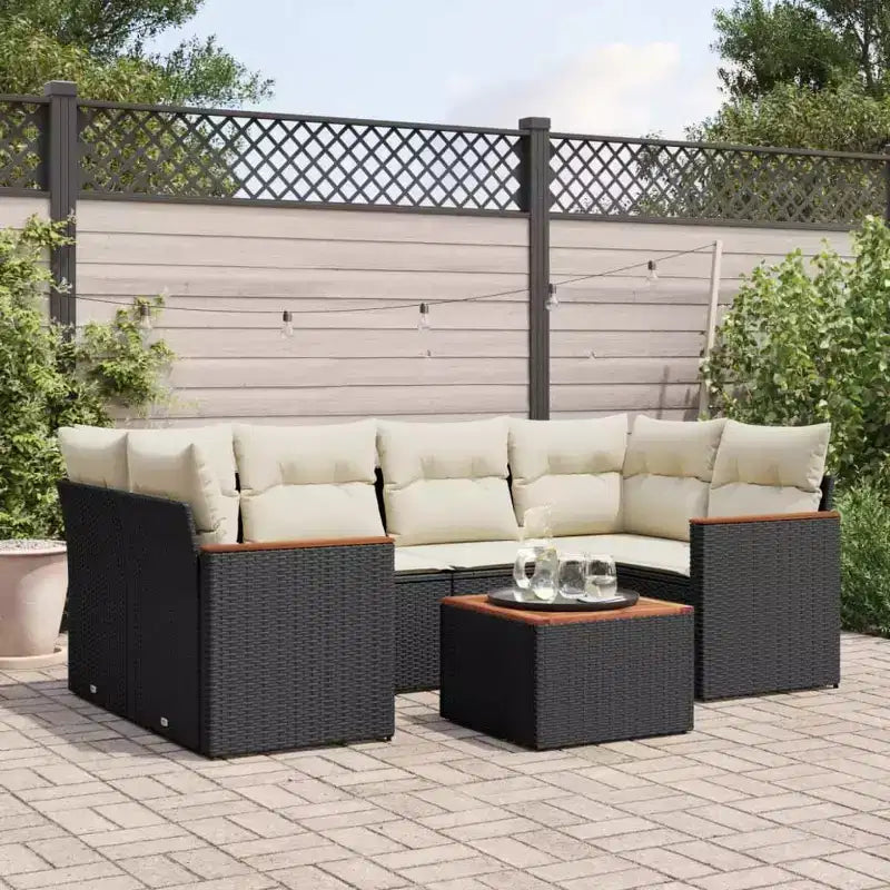 vidaXL Garden Sofa Set Black