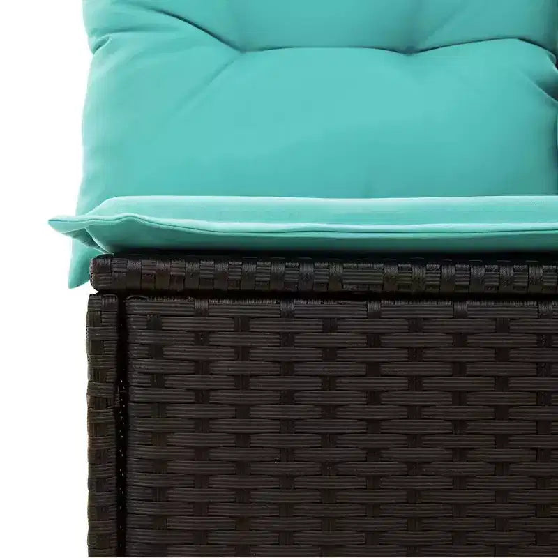 vidaXL Salotto da Giardino con Cuscini Tavolo e Divani 9 pz in Poly Rattan - Nero senza spazio contenitore