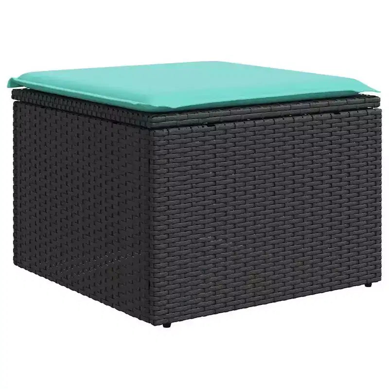 vidaXL Salotto da Giardino con Cuscini Tavolo e Divani 9 pz in Poly Rattan - Nero senza spazio contenitore