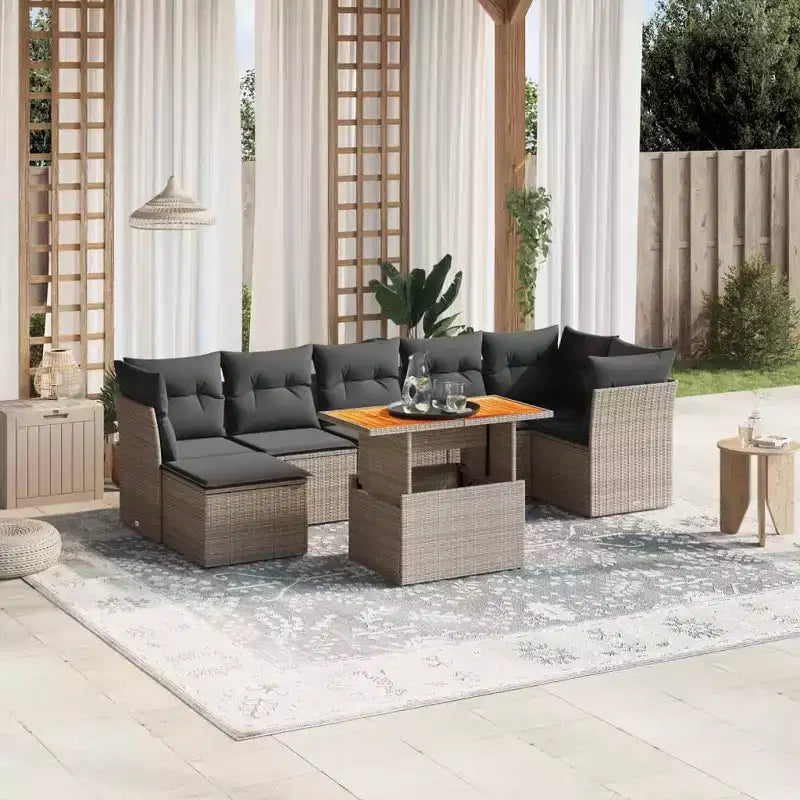 vidaXL Patio Sofa Set Grey