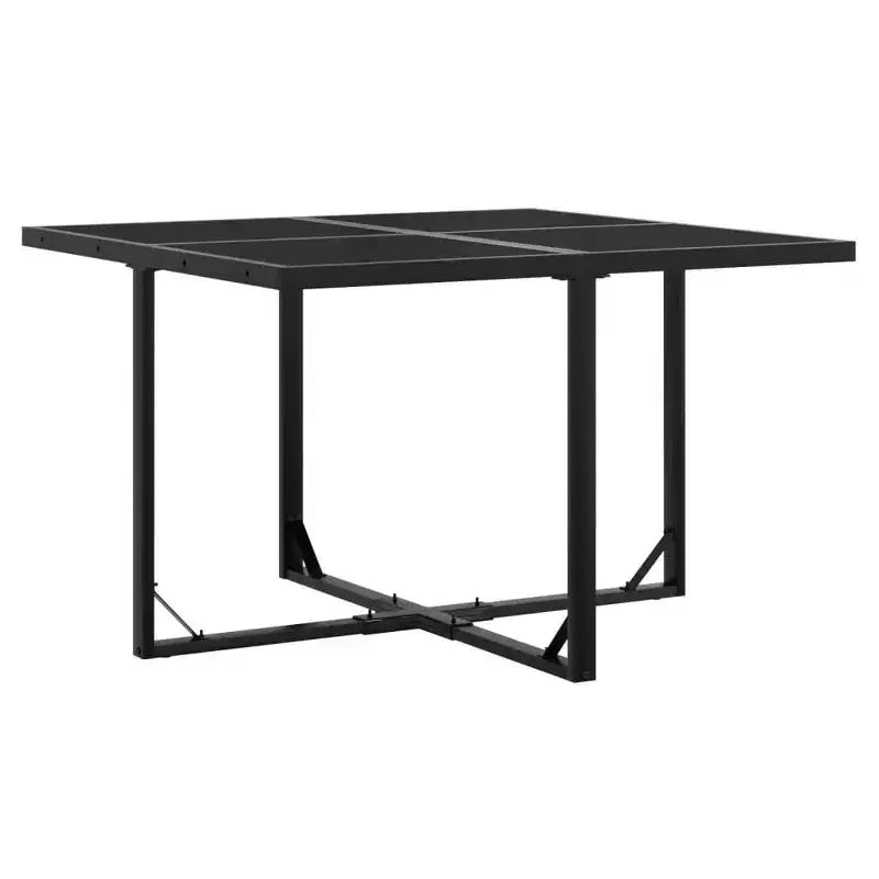 vidaXL 9 Piece Patio Dining Set with Cushions Black Textilene