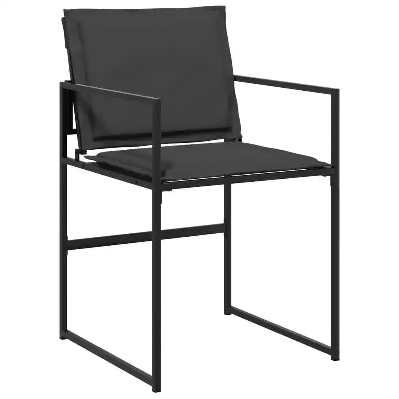 vidaXL 9 Piece Patio Dining Set with Cushions Black Textilene