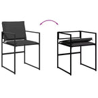 vidaXL 9 Piece Patio Dining Set with Cushions Black Textilene