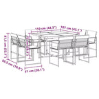 vidaXL 9 Piece Patio Dining Set with Cushions Black Textilene