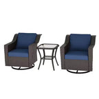 UPTIOT Outdoor Swivel Rocking Chair With Side Table