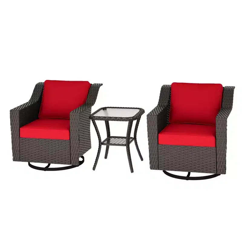 UPTIOT Outdoor Swivel Rocking Chair With Side Table