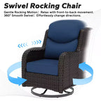 UPTIOT 2-person Outdoor Rattan Seating Group With Cushions