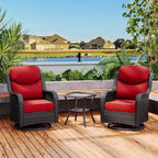 UPTIOT 2-person Outdoor Rattan Seating Group With Cushions