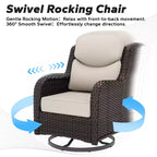 UPTIOT 2-person Outdoor Rattan Seating Group With Cushions