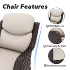 UPTIOT 2-person Outdoor Rattan Seating Group With Cushions