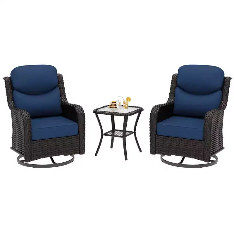 UPTIOT 2-person Outdoor Rattan Seating Group With Cushions