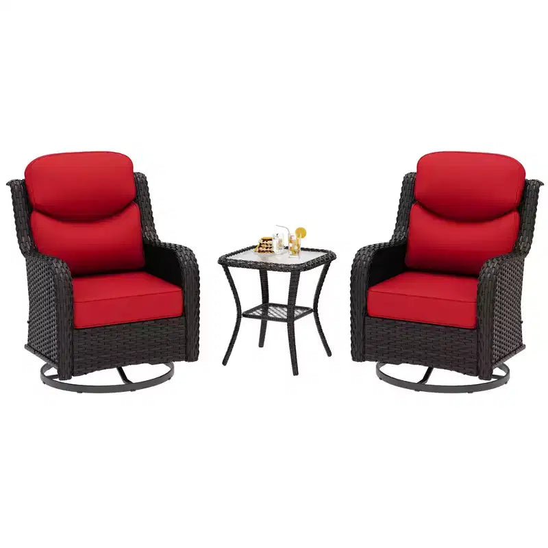 UPTIOT 2-person Outdoor Rattan Seating Group With Cushions