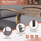 ALAULM Aluminum Patio Furniture Set 7-Seat Modern Metal Outdoor Conversation Sets w/Swivel Rocking Chairs Patio Sectional Sofa