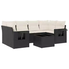 vidaXL Garden Sofa Set Black PE rattan Large Adjustable Feet