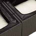 vidaXL Set Divani da Giardino Nero, Bianco Crema Polyrattan, Acciaio Rivestito a Polvere