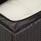 vidaXL Garden Sofa Set Black PE rattan Large UV-resistant