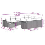 vidaXL Garden Sofa Set Black PE rattan Large UV-resistant