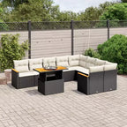 Set divano da giardino vidaXL nero con cuscini bianco crema