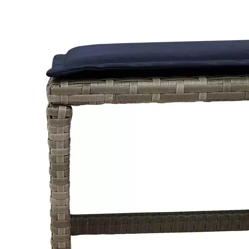 vidaXL Patio Dining Set with Cushions - 11 Piece Gray Poly Rattan Outdoor Garden Table and Chairs Furniture, Compact Storage, Tempered Glass Top