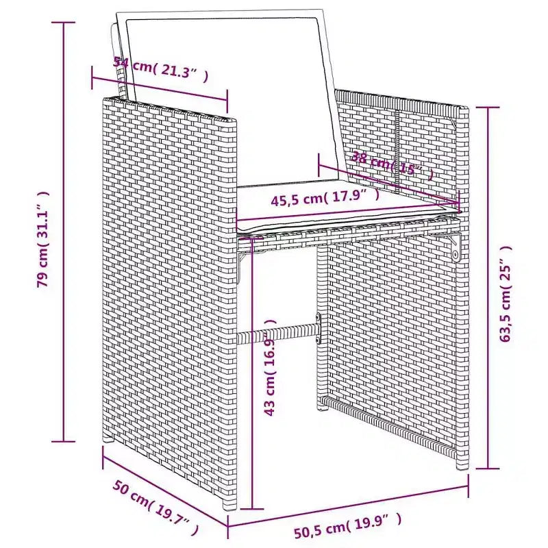 vidaXL Set da Pranzo da Giardino 11 pz con Cuscini Mobili da Giardino Esterni Rattan Sintetico Grigio, Piano in Legno di Acacia, Cuscini Blu Scuro