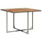 vidaXL Set da Pranzo da Giardino 11 pz con Cuscini Mobili da Giardino Esterni Rattan Sintetico Grigio, Piano in Legno di Acacia, Cuscini Blu Scuro