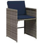 vidaXL Set da Pranzo da Giardino 11 pz con Cuscini Mobili da Giardino Esterni Rattan Sintetico Grigio, Piano in Legno di Acacia, Cuscini Blu Scuro