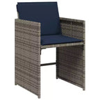 vidaXL Patio Dining Set Set of 8 Gray PE Rattan 9 Piece Set Foldable