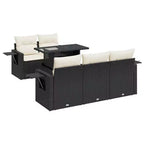 vidaXL Garden Sofa Set Black PE rattan Medium Water-resistant materials