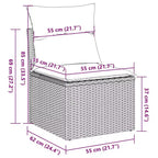 vidaXL Garden Sofa Set Black PE rattan Medium Water-resistant materials
