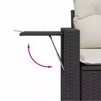 vidaXL Garden Sofa Set Black PE rattan Medium Water-resistant materials