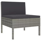 vidaXL Garden Lounge Set Patio Sectional Sofa Couch Outdoor Poly Rattan Grey