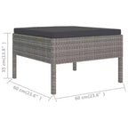 vidaXL Garden Lounge Set Patio Sectional Sofa Couch Outdoor Poly Rattan Grey