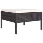 vidaXL Patio Lounge Set Outdoor Sectional Sofa Set Table Poly Rattan Black