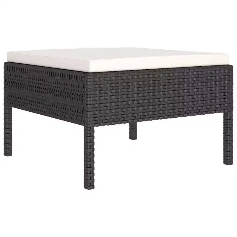 vidaXL Patio Lounge Set Outdoor Sectional Sofa Set Table Poly Rattan Black