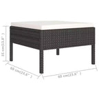 vidaXL Patio Lounge Set Outdoor Sectional Sofa Set Table Poly Rattan Black