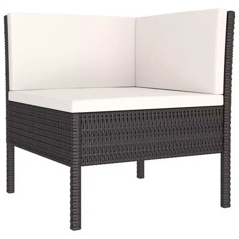 vidaXL Patio Lounge Set Outdoor Sectional Sofa Set Table Poly Rattan Black