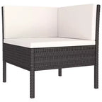 vidaXL Patio Lounge Set Outdoor Sectional Sofa Set Table Poly Rattan Black