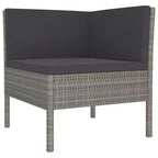 vidaXL Patio Lounge Set Outdoor Sectional Sofa Set with Table Poly Rattan Gray