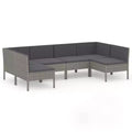 vidaXL Patio Lounge Set Outdoor Sectional Sofa Set Table Poly Rattan Gray